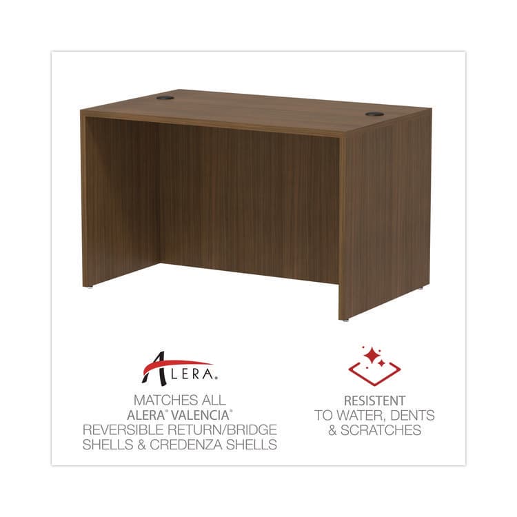 ALERA Alera Valencia Series Straight Front Desk Shell, 47.25" x 29.5" x 29.63", Modern Walnut (ALEVA214830WA) thumbnail 4