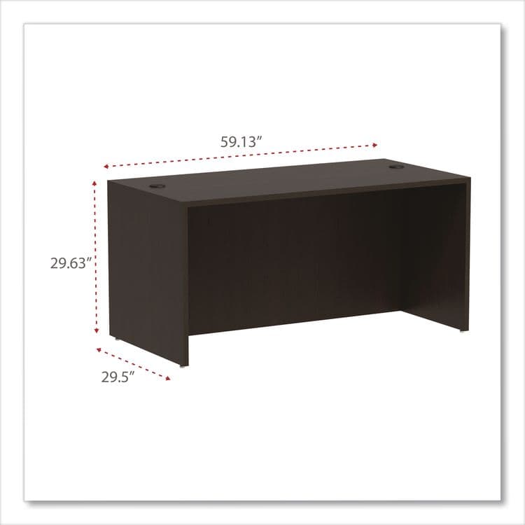 ALERA Alera Valencia Series Straight Front Desk Shell, 59.13" x 29.5" x 29.63", Espresso (ALEVA216030ES) thumbnail 2