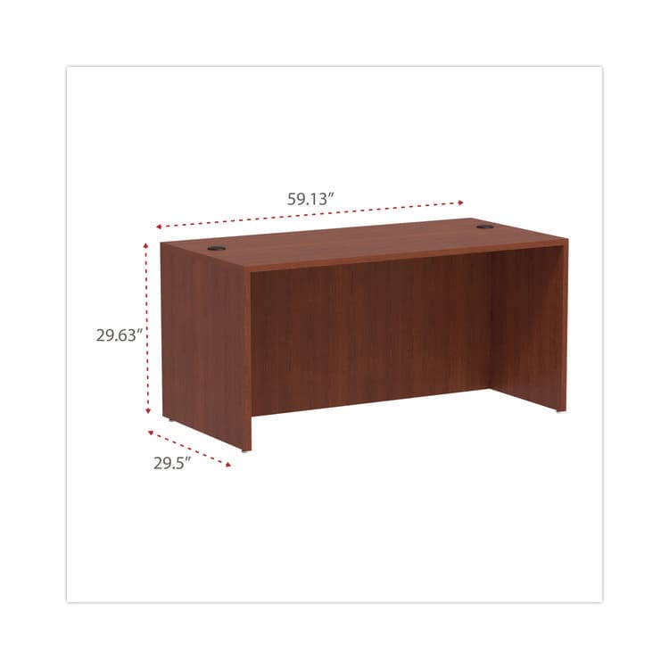 ALERA Alera Valencia Series Straight Front Desk Shell, 59.13" x 29.5" x 29.63", Medium Cherry (ALEVA216030MC) thumbnail 2