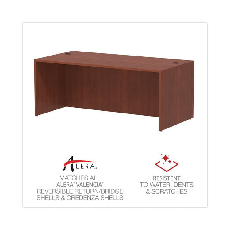 ALERA Alera Valencia Series Straight Front Desk Shell, 71" x 35.5" x 29.63", Medium Cherry (ALEVA217236MC) thumbnail 4