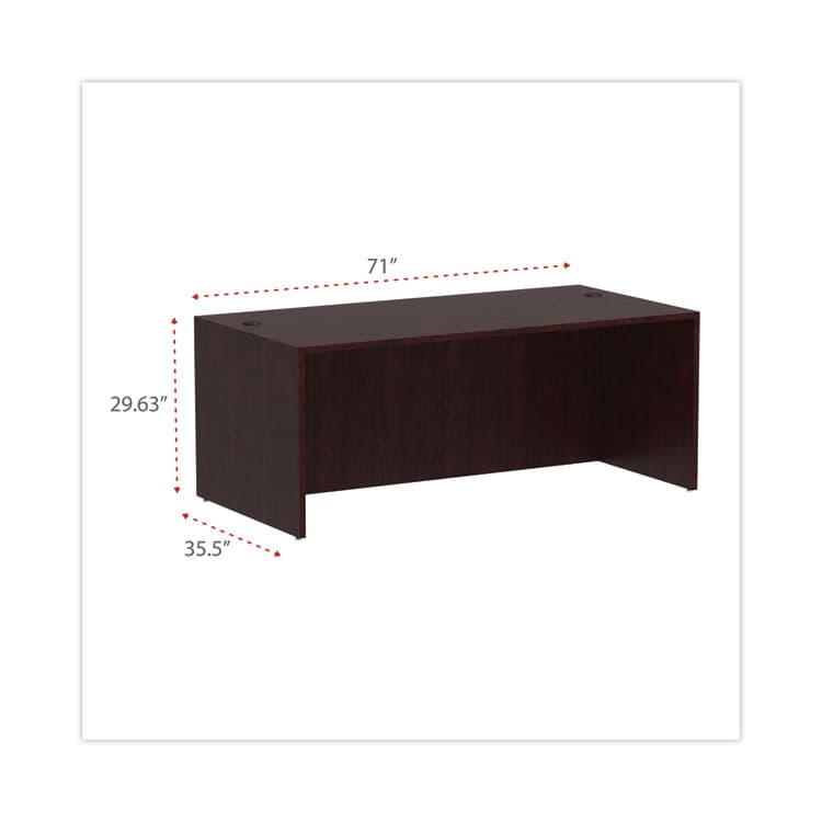 ALERA Alera Valencia Series Straight Front Desk Shell, 71" x 35.5" x 29.63", Mahogany (ALEVA217236MY) thumbnail 2