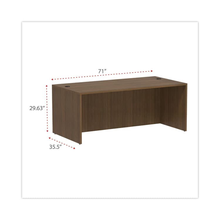 ALERA Alera Valencia Series Straight Front Desk Shell, 71" x 35.5" x 29.63", Modern Walnut (ALEVA217236WA) thumbnail 2