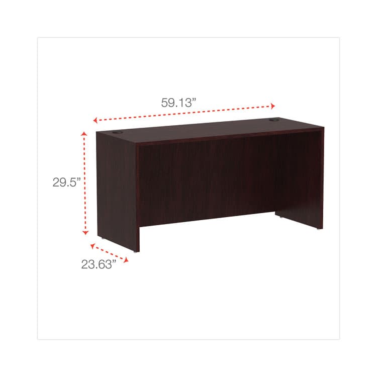 ALERA Alera Valencia Series Credenza Shell, 59.13w x 23.63d x 29.5h, Mahogany (ALEVA256024MY) thumbnail 2