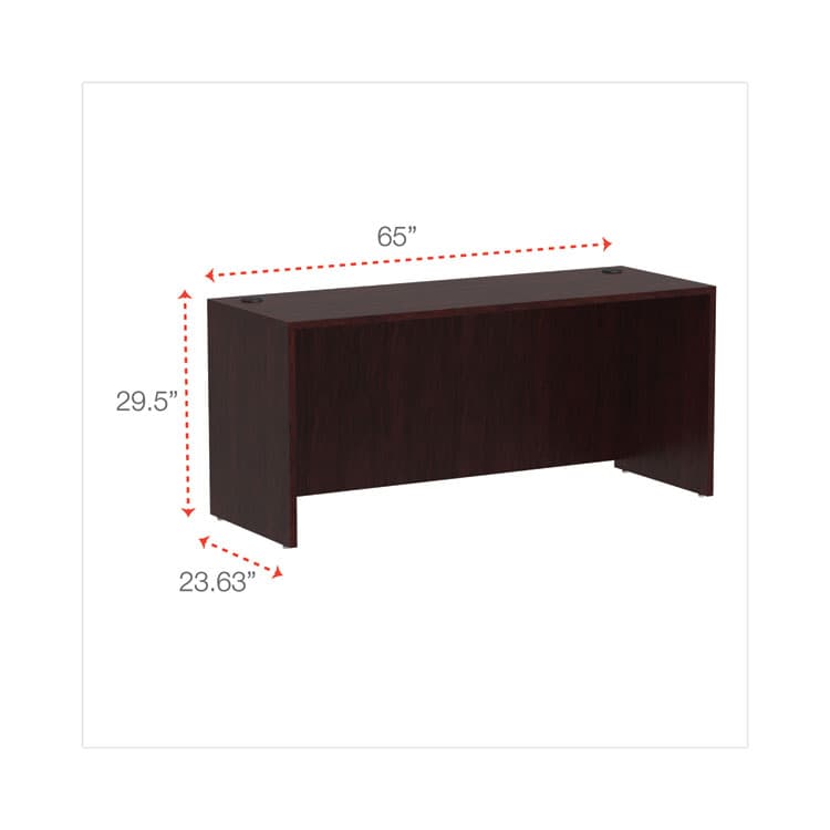 ALERA Alera Valencia Series Credenza Shells, 65w x 23.6d x 29.5h, Mahogany (ALEVA256624MY) thumbnail 2