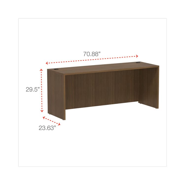 ALERA Alera Valencia Series Credenza Shell, 70.88w x 23.63d x 29.5h, Modern Walnut (ALEVA257224WA) thumbnail 2