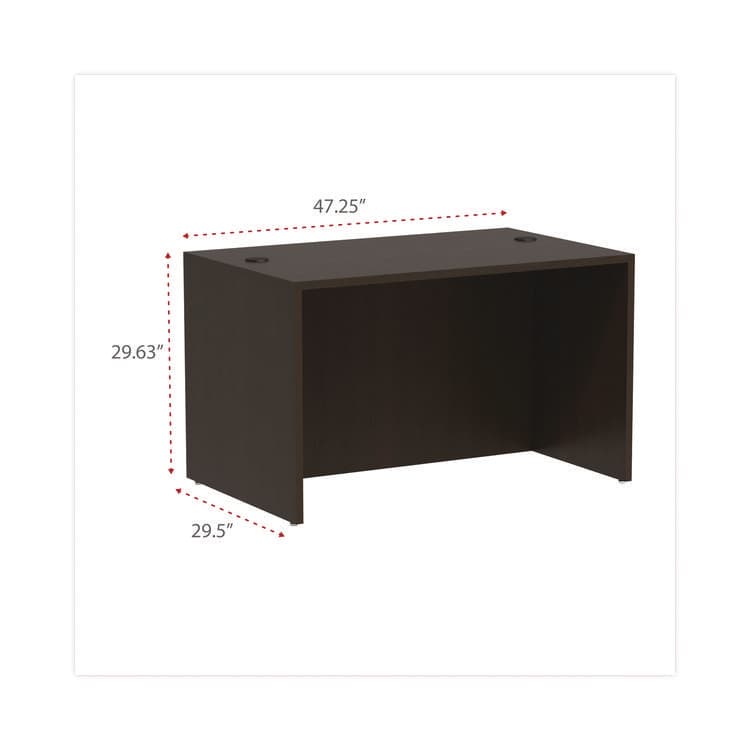 ALERA Alera Valencia Series Straight Front Desk Shell, 47.25" x 29.5" x 29.63", Espresso (ALEVA214830ES) thumbnail 2