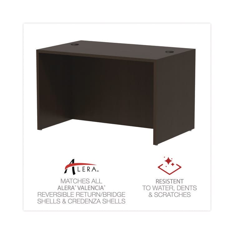 ALERA Alera Valencia Series Straight Front Desk Shell, 47.25" x 29.5" x 29.63", Espresso (ALEVA214830ES) thumbnail 4