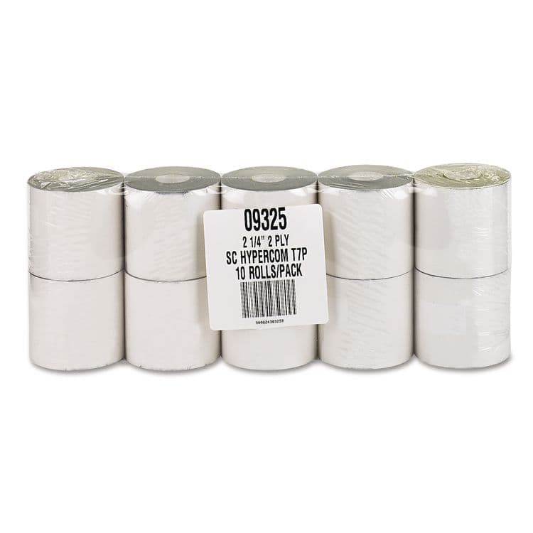ICONEX Impact Printing Carbonless Paper Rolls, 2.25" x 70 ft, White/Canary, 10/Pack (ICX90770440)
