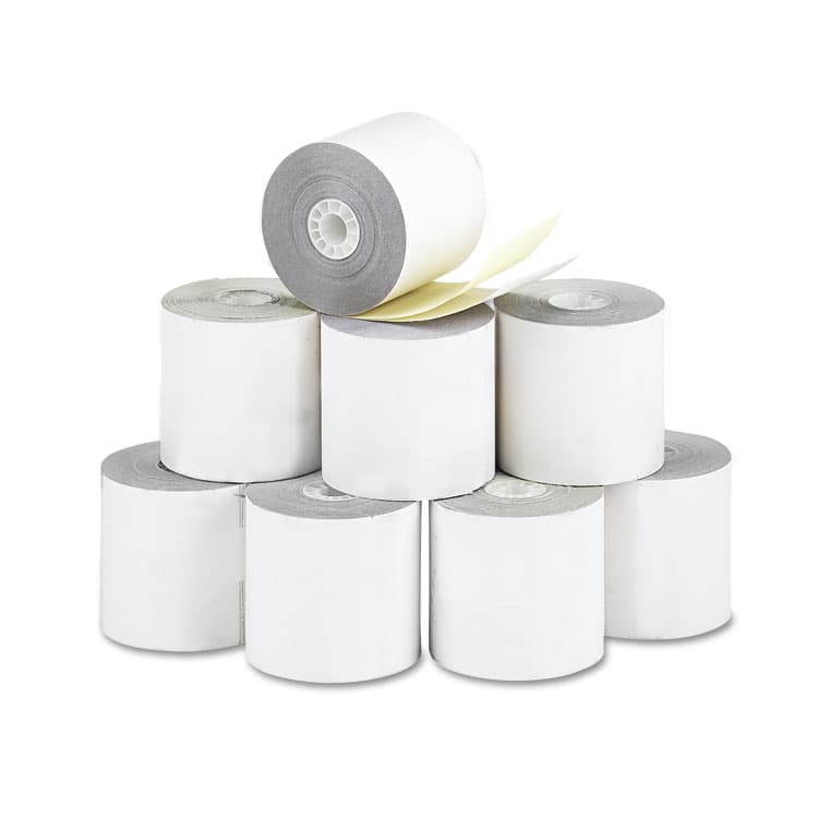 ICONEX Impact Printing Carbonless Paper Rolls, 2.25" x 70 ft, White/Canary, 10/Pack (ICX90770440) thumbnail 2