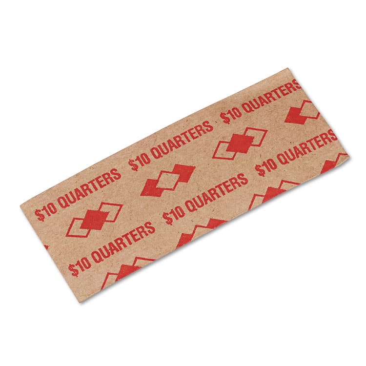 ICONEX Tubular Coin Wrappers, Quarters, Orange/Kraft, 1,000/Pack (ICX94190054) thumbnail 2