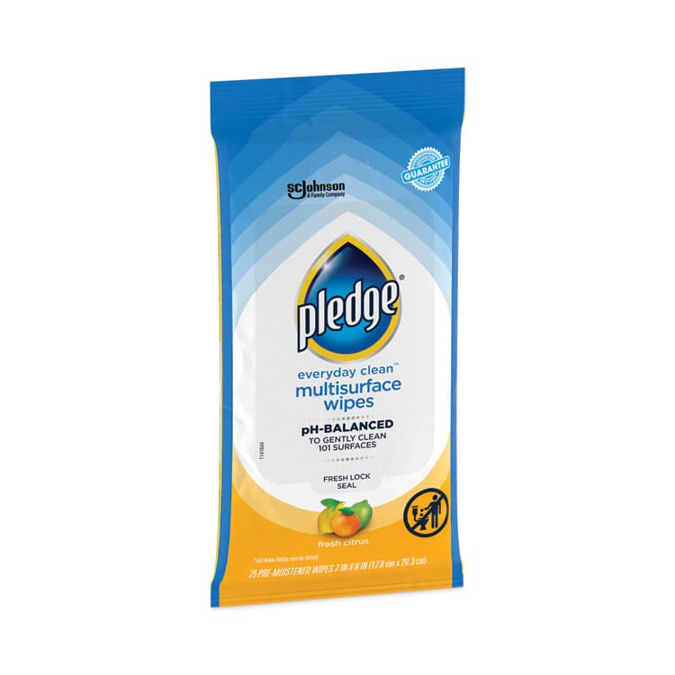 SC JOHNSON Multi-Surface Cleaner Wet Wipes, Cloth, 7 x 10, Fresh Citrus, White, 25/Pack, 12 Packs/Carton (SJN336274) thumbnail 3