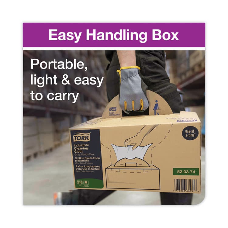 ESSITY Industrial Cleaning Cloths, 1-Ply, 16.34 x 14, Gray, 210 Wipes/Box (TRK520374) thumbnail 4