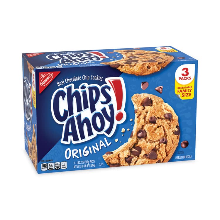 NABISCO FOOD GROUP Chips Ahoy Chocolate Chip Cookies, 3 Resealable Bags, 3 lb 6.6 oz Box (GRR22000425) thumbnail 2