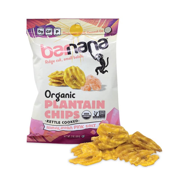 BARNANA Himalayan Pink Sea Salt Plantain Chips, 2 oz Bags, 12/Pack (GRR60730318)
