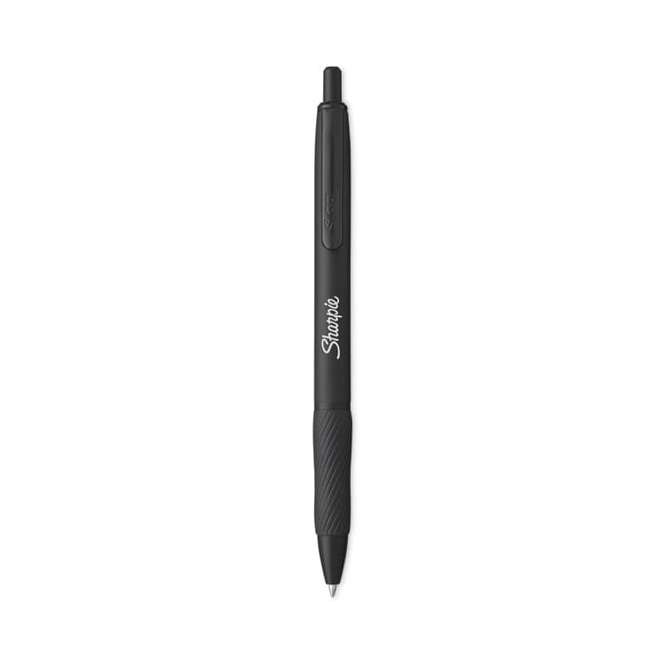 SANFORD S-Gel Premium Metal Barrel Gel Pen, Retractable, Medium 0.7 mm, Black Ink, Black Barrel, Dozen (SAN2153580)