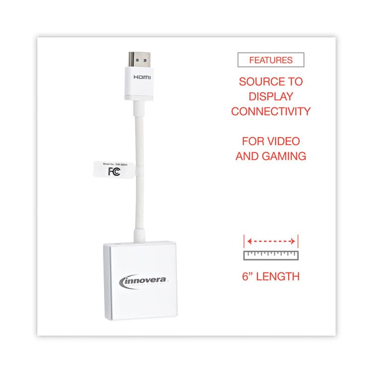 INNOVERA HDMI to SVGA Adapter, 6", White (IVR30040) thumbnail 3
