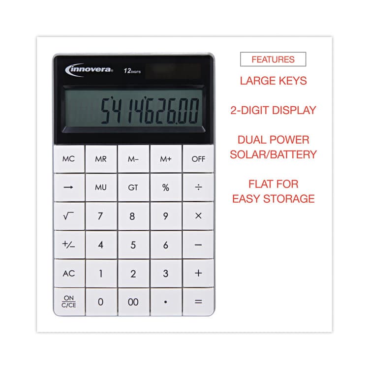 INNOVERA 15973 Large Button Calculator, 12-Digit LCD (IVR15973) thumbnail 4