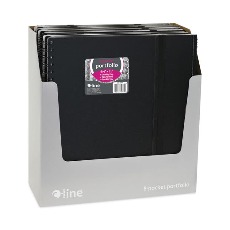 C-LINE PRODUCTS, Eight-Pocket Portfolio with Security Flap, Polypropylene, 8.5 x 11, Black/White (CLI32881) thumbnail 4