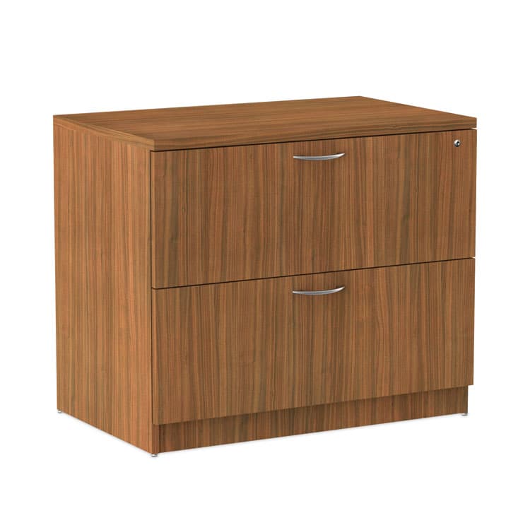 ALERA Alera Valencia Series Lateral File, 2 Legal/Letter-Size File Drawers, Modern Walnut, 34" x 22.75" x 29.5" (ALEVA513622WA) thumbnail 2