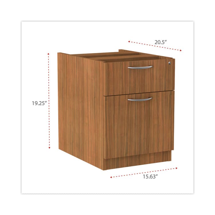 ALERA Alera Valencia Series Hanging Pedestal File, Left/Right, 2-Drawer: Box/File, Legal/Letter, Modern Walnut,15.63 x 20.5 x 19.25 (ALEVA552222WA) thumbnail 3