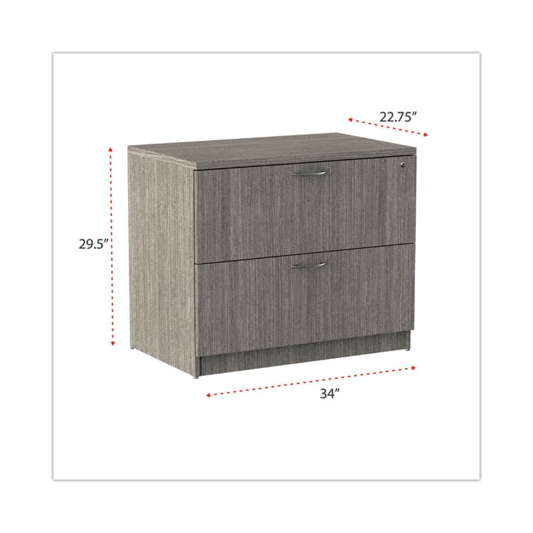 ALERA Alera Valencia Series Lateral File, 2 Legal/Letter-Size File Drawers, Gray, 34" x 22.75" x 29.5" (ALEVA513622GY) thumbnail 2