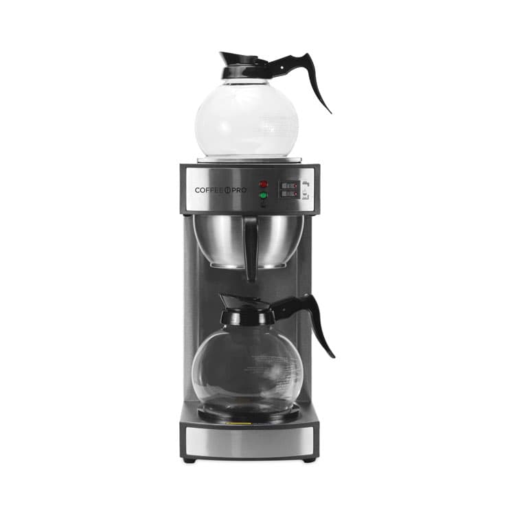 RDI USA Two-Burner Institutional Coffeemaker, 10/12 Cup, 8.75 x 14.75 x 15.25, Stainless Steel (OGFCPRLG2)