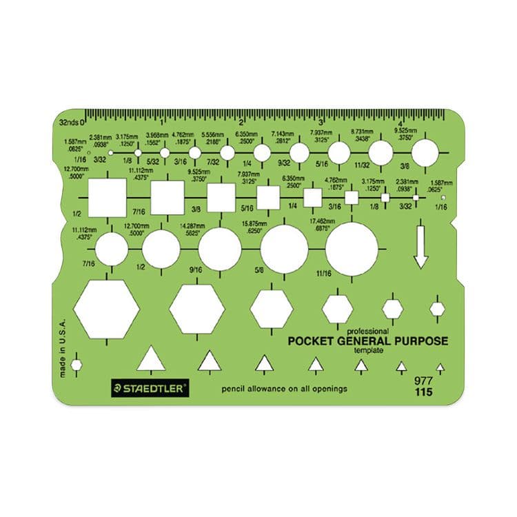 STAEDTLER, . Templates, 40 Geometric Shapes, 3.63 x 5.13, Green (STD977115EA)