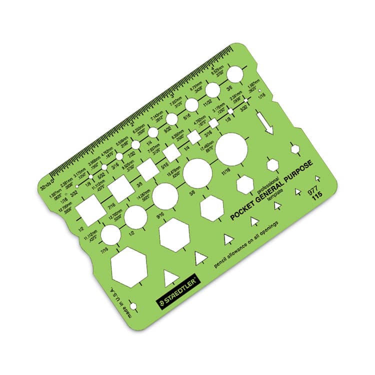 STAEDTLER, . Templates, 40 Geometric Shapes, 3.63 x 5.13, Green (STD977115EA) thumbnail 3