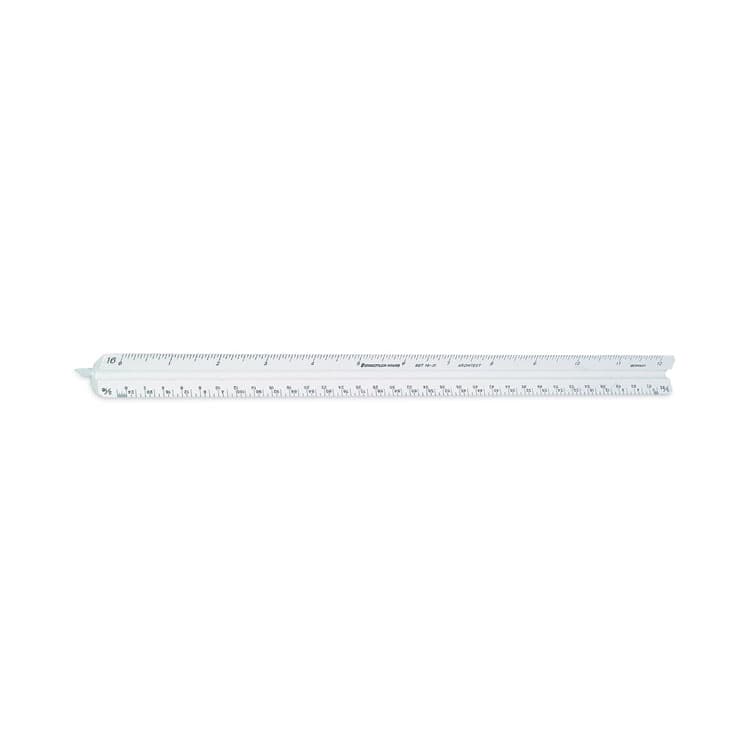 STAEDTLER, . Triangular Scale Plastic Architects Ruler, 12" Long, Plastic, White (STD9871931BK) thumbnail 4
