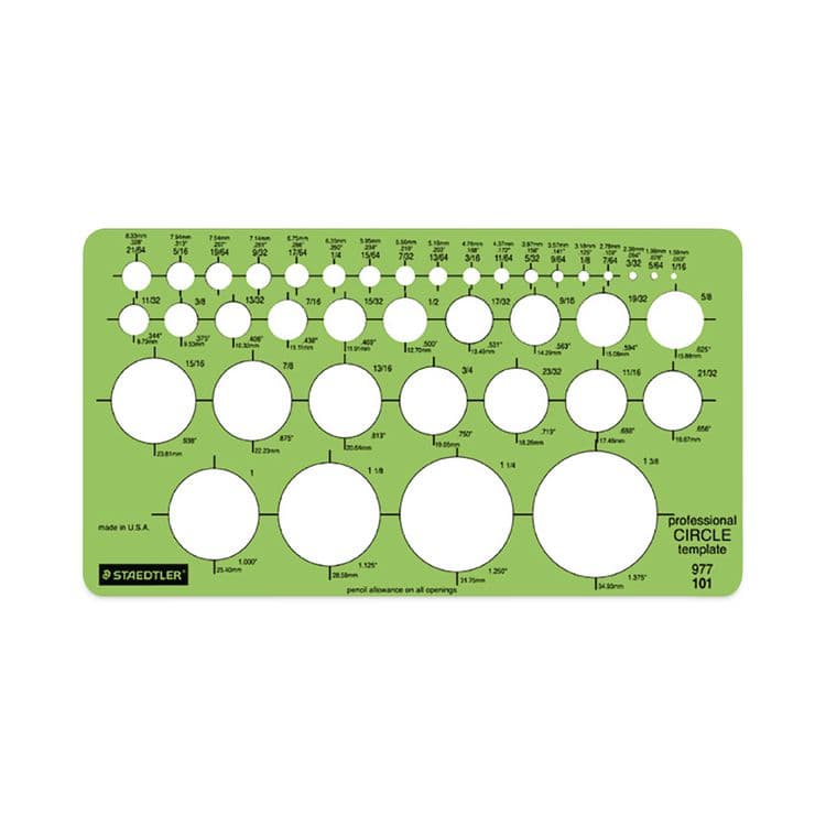STAEDTLER, . Templates, 39 Circles, 4 x 7.25, Green (STD977101EA)
