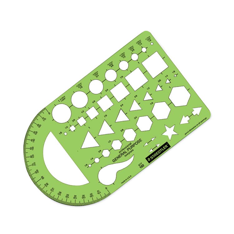 STAEDTLER, . Templates, 40 Geometric Shapes, 5.5 x 9.5, Green (STD977102EA) thumbnail 3