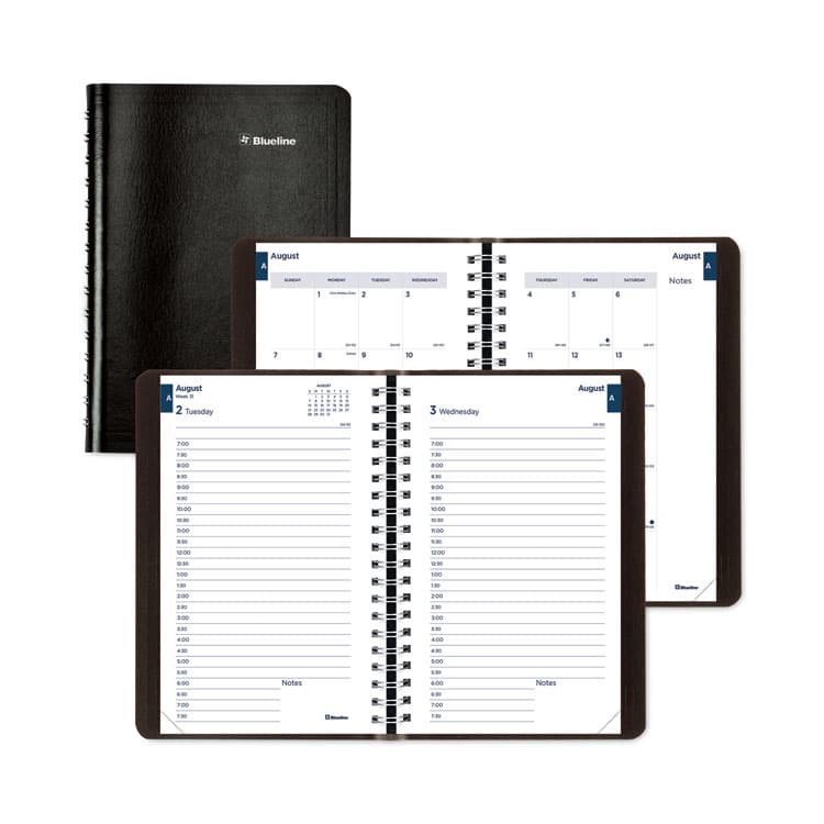 REDIFORM OFFICE PRODUCTS Academic Daily/Monthly Planner, 8 x 5, Black Cover, 12-Month (Aug to July): 2025 to 2026 (REDCA201BLK)