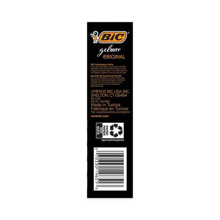 BIC CORP. Gel-ocity Gel Pen Value Pack, Retractable, Medium 0.7 mm, Black Ink, Clear/Black Barrel, 24/Pack (BICRLC241BK) thumbnail 4