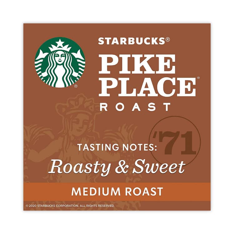 STARBUCKS COFFEE COMPANY Whole Bean Coffee, Pike Place Roast, 1 lb Bag, 6/Carton (SBK11017854CT) thumbnail 2