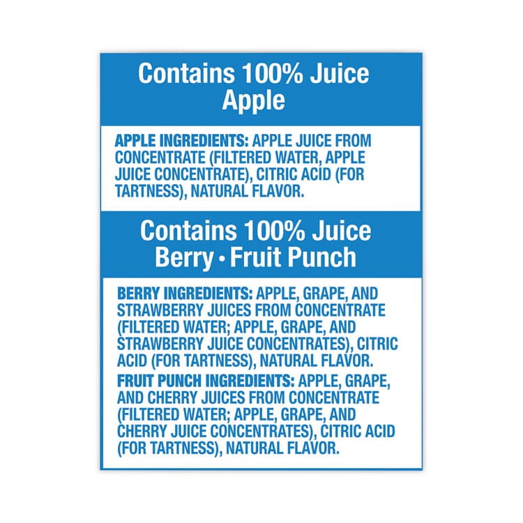 KRAFT FOODS, 100% Juice Pouches Variety Pack, 6 oz, 40 Pouches/Carton (GRR22000720) thumbnail 4