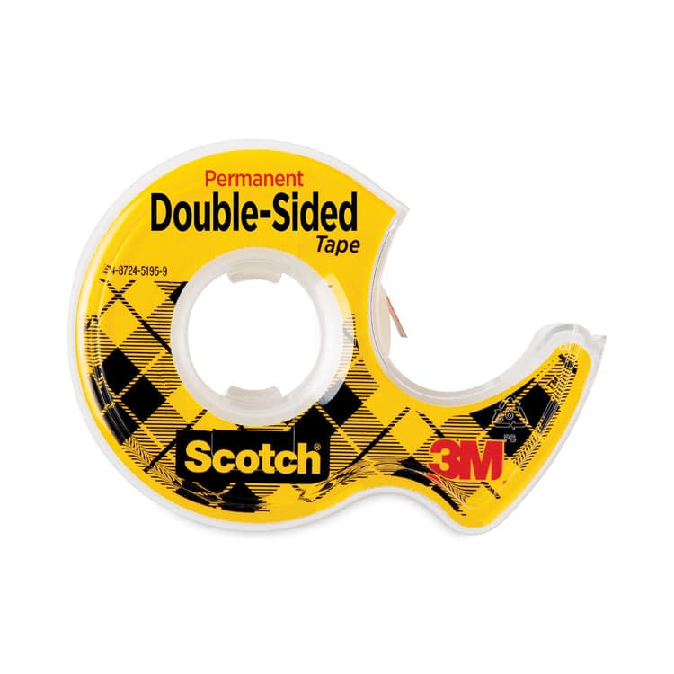 3M/COMMERCIAL TAPE DIV. Double-Sided Permanent Tape in Handheld Dispenser, 1" Core, 0.5" x 37.5 ft, Clear (MMM137) thumbnail 2