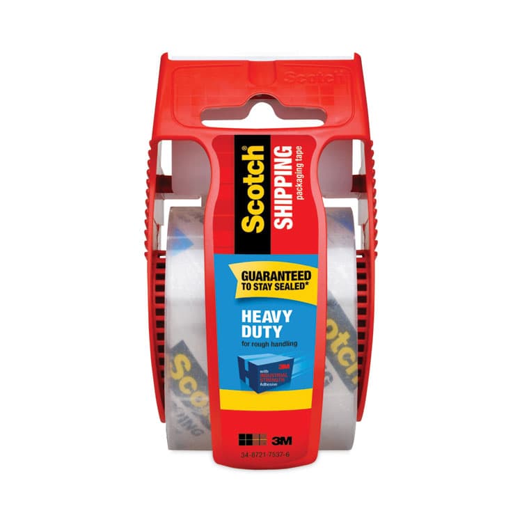 3M/COMMERCIAL TAPE DIV. 3850 Heavy-Duty Packaging Tape with Dispenser, 1.5" Core, 1.88" x 66.66 ft, Clear (MMM142)