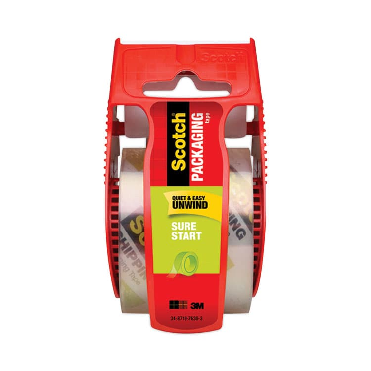 3M/COMMERCIAL TAPE DIV. Sure Start Packaging Tape with Dispenser, 1.5" Core, 1.88" x 22.2 yds, Clear (MMM145) thumbnail 2