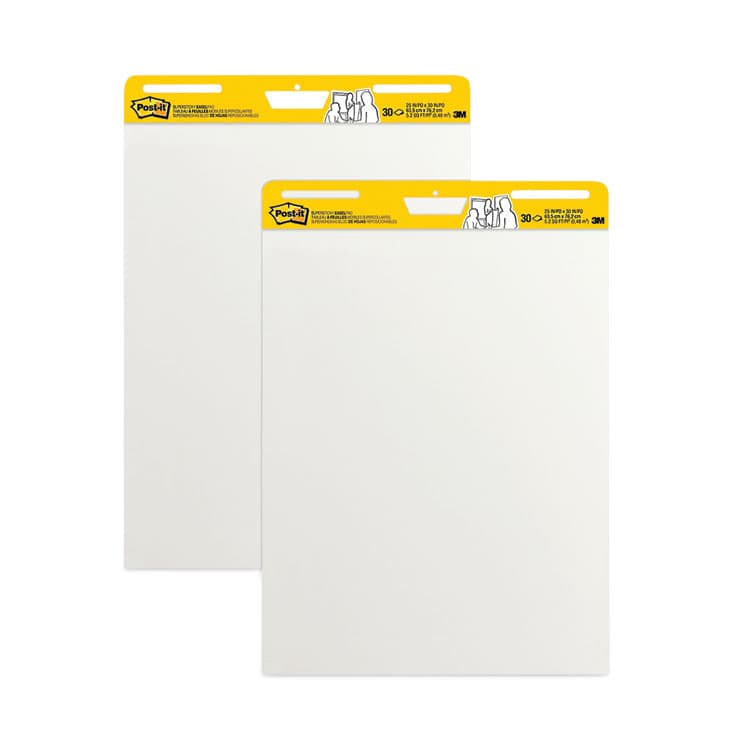 3M/COMMERCIAL TAPE DIV. Vertical-Orientation Self-Stick Easel Pads, Unruled, (30) White 25" x 30" Sheets, 2/Carton (MMM559)