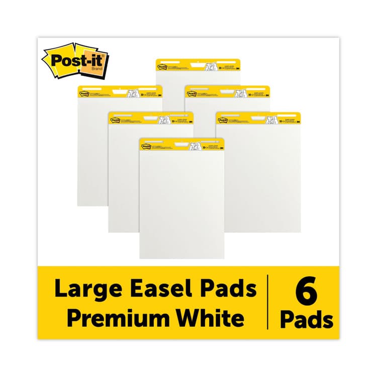 3M/COMMERCIAL TAPE DIV. Vertical-Orientation Self-Stick Easel Pads, Unruled, (30) White 25 x 30 Sheets, 6/Carton (MMM559VAD6PK) thumbnail 2
