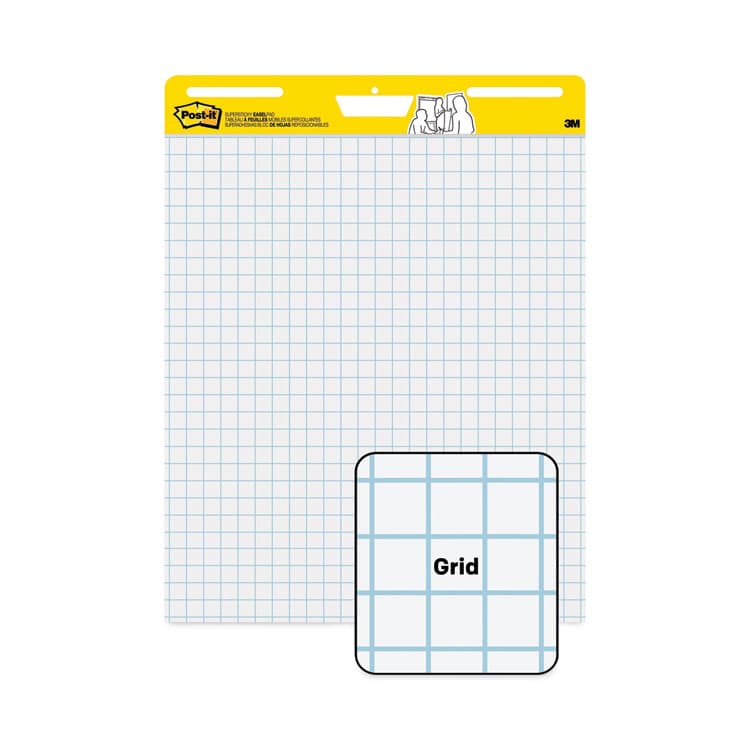 3M/COMMERCIAL TAPE DIV. Vertical-Orientation Self-Stick Easel Pads, Quadrille Rule (1 sq/in), (30) White 25 x 30 Sheets, 2/Carton (MMM560) thumbnail 3