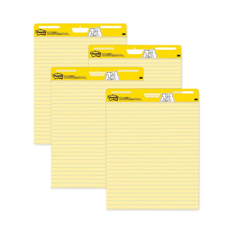 3M/COMMERCIAL TAPE DIV. Vertical-Orientation Self-Stick Easel Pads, Presentation Format (1.5" Rule), (30) Yellow 25 x 30 Sheets, 4/Carton (MMM561VAD4PK) thumbnail 2