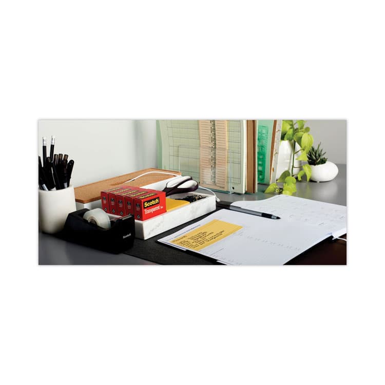 3M/COMMERCIAL TAPE DIV. Transparent Tape Value Pack with Black Dispenser, 1" Core, 0.75" x 83.33 ft, Transparent (MMM600KC60) thumbnail 4