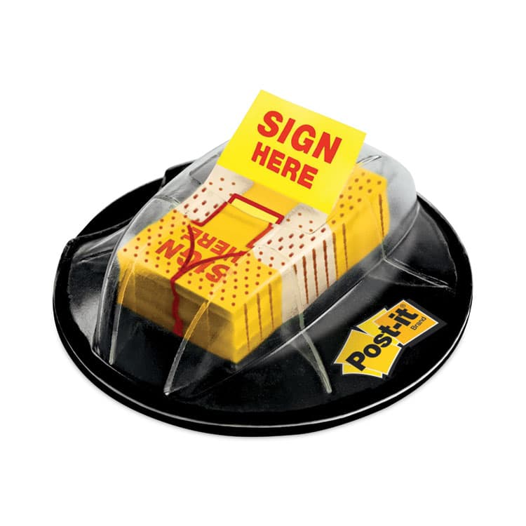 3M/COMMERCIAL TAPE DIV. Page Flags in Dispenser, "Sign Here", Yellow, 200 Flags/Dispenser (MMM680HVSH)