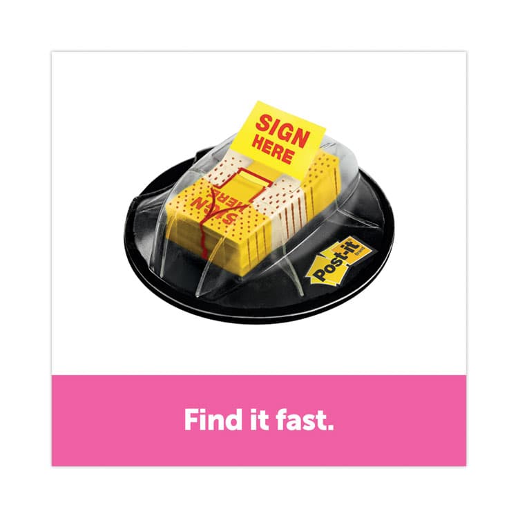 3M/COMMERCIAL TAPE DIV. Page Flags in Dispenser, "Sign Here", Yellow, 200 Flags/Dispenser (MMM680HVSH) thumbnail 2