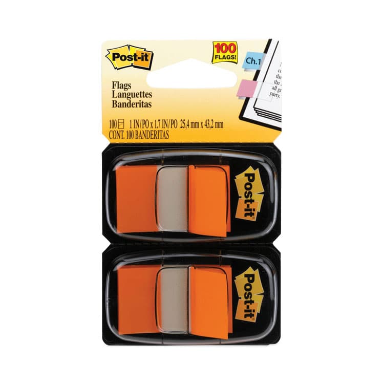 3M/COMMERCIAL TAPE DIV. Standard Page Flags in Dispenser, Orange, 50 Flags/Dispenser, 2 Dispensers/Pack (MMM680OE2) thumbnail 2