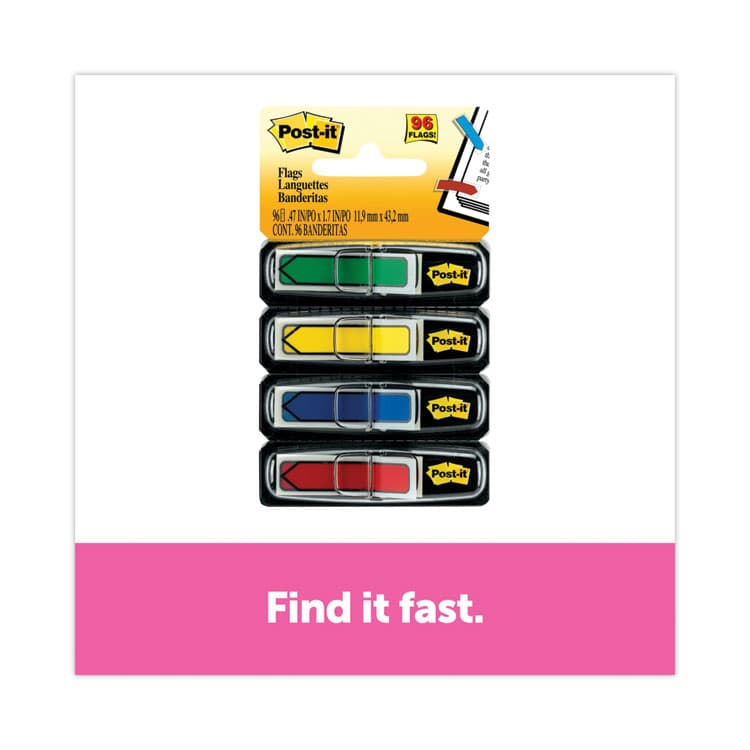 3M/COMMERCIAL TAPE DIV. Arrow 0.5" Page Flags, Assorted Primary, 24/Color, 96 Flags/Pack (MMM684ARR3) thumbnail 2