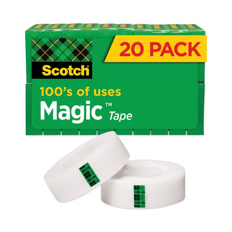 3M/COMMERCIAL TAPE DIV. Magic Tape Value Pack, 1" Core, 0.75" x 83.33 ft, Clear, 20/Pack (MMM810K20)