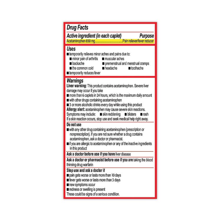 MCNEIL - DIV OF JOHNSON&JOHNSON 8-Hour Arthritis Pain Extended Release Tablets, 650 mg, 290/Bottle (GRR22000640) thumbnail 3