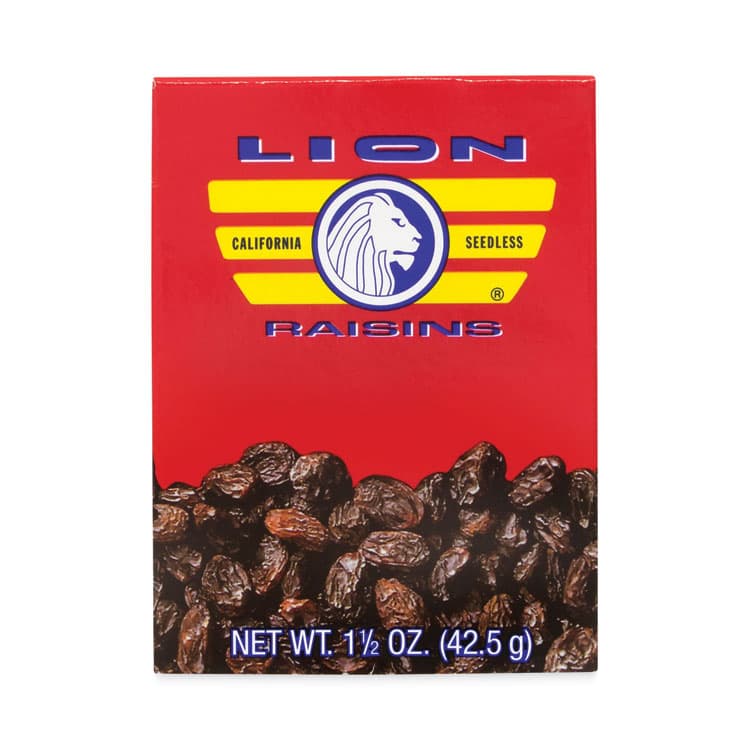 LION RAISINS California Seedless Raisins, 1.5 oz Box, 6/Pack (GRR30801001)